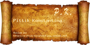 Pittik Konstantina névjegykártya